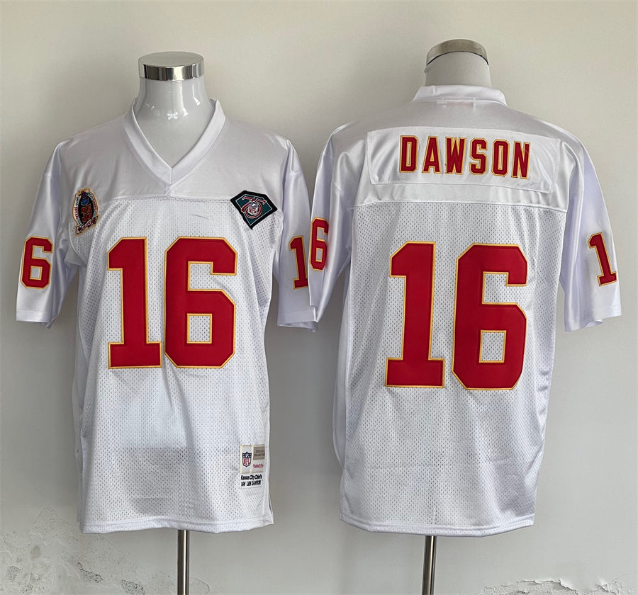 Men's Kansas City Chiefs Len Dawson White Legacy Replica Jersey1