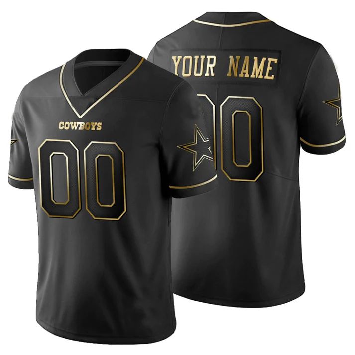 Custom1 Dallas Cowboys Black Golden Edition Vapor Limited Jersey1 Stitched Football Jerseys