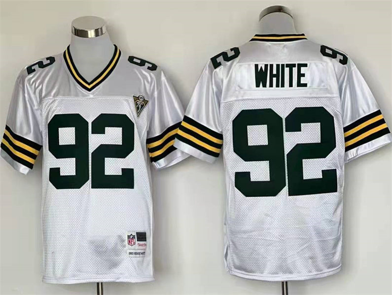 Men's Green Bay Packers Reggie White White Legacy Replica Player Jersey1
