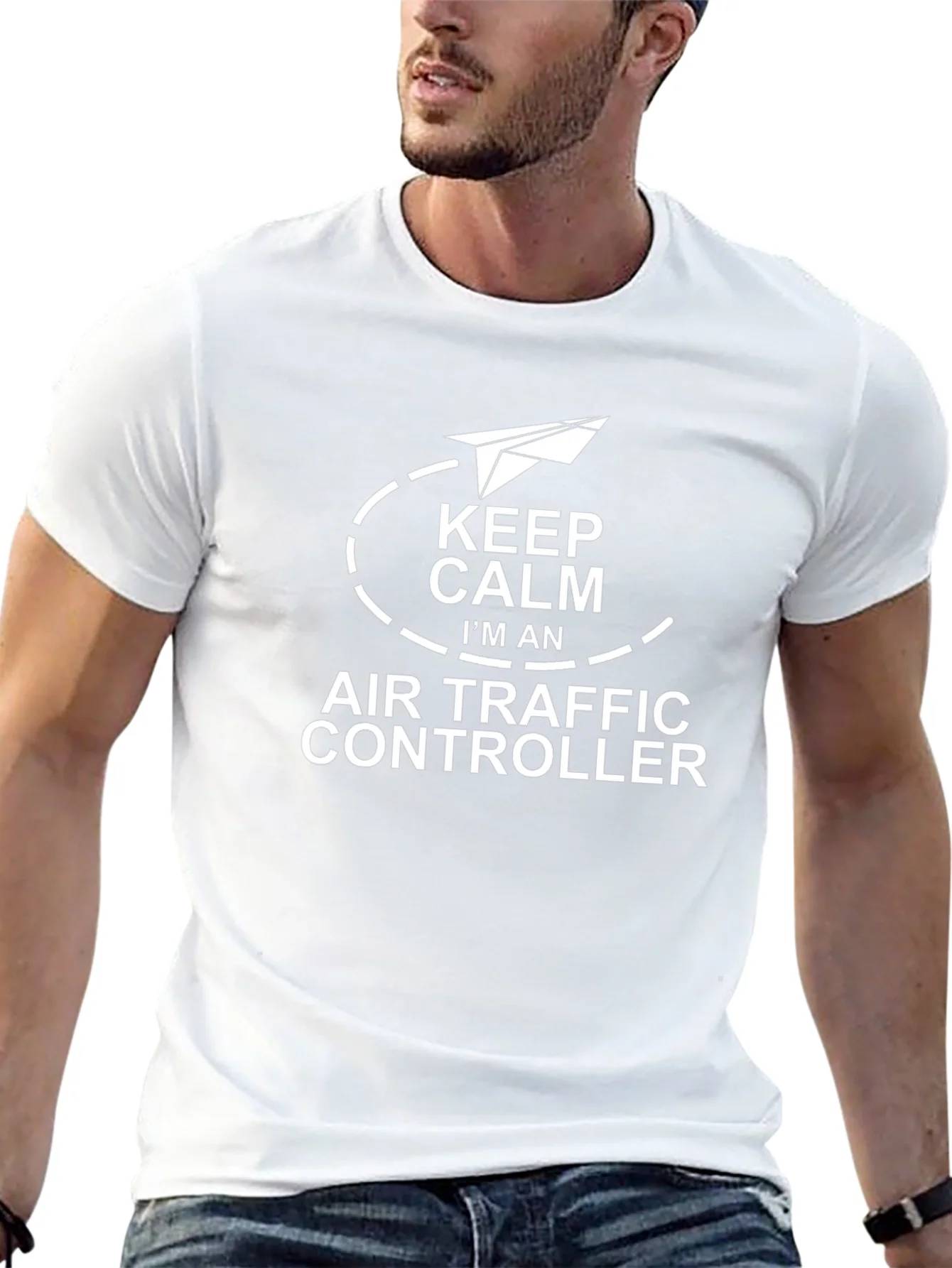 Keep Calm Air Traffic Controller Black T-Shirt
