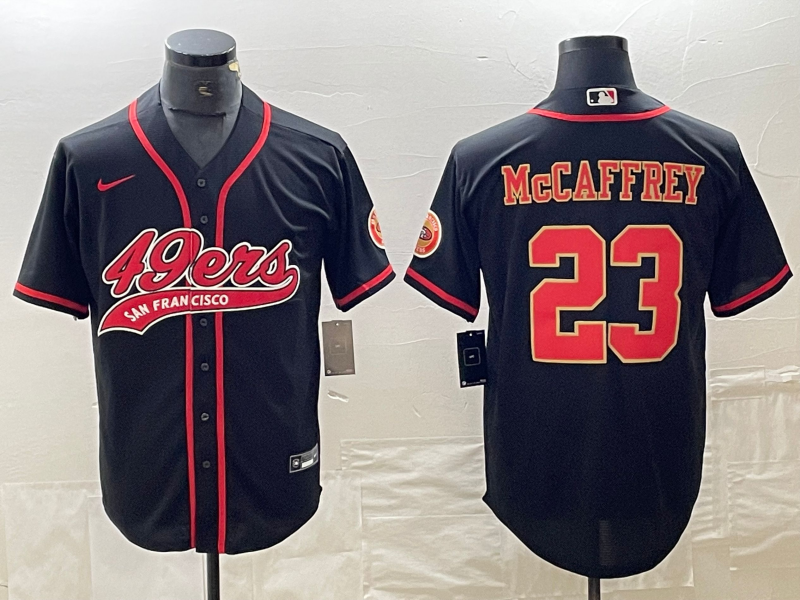 Men's San Francisco 49ers Christian McCaffrey #23 Black Fashion Jersey1 Joint Edition