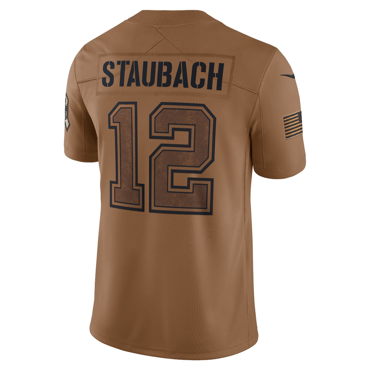 Roger Staubach Dallas Cowboys Nike Salute To Service Retired Limited Jersey - Brown