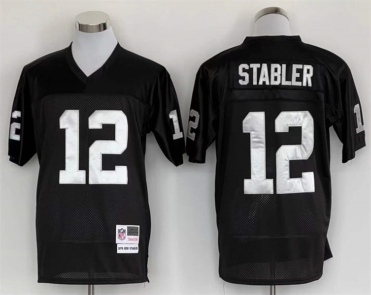 Men's Oakland Raiders Ken Stabler Black Legacy Replica Jersey1