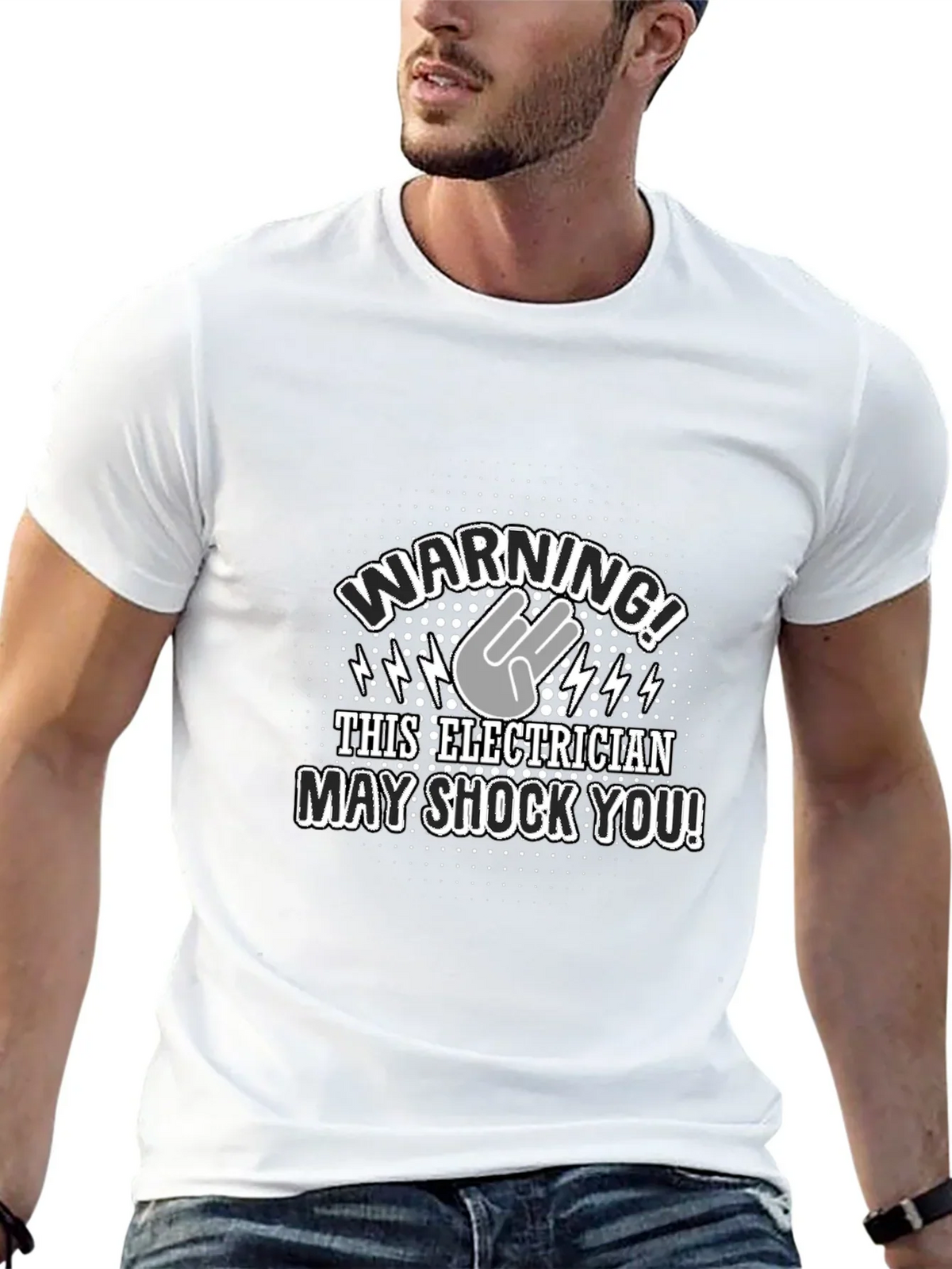Warning! Electrician T-Shirt - Funny Electric Shock Design