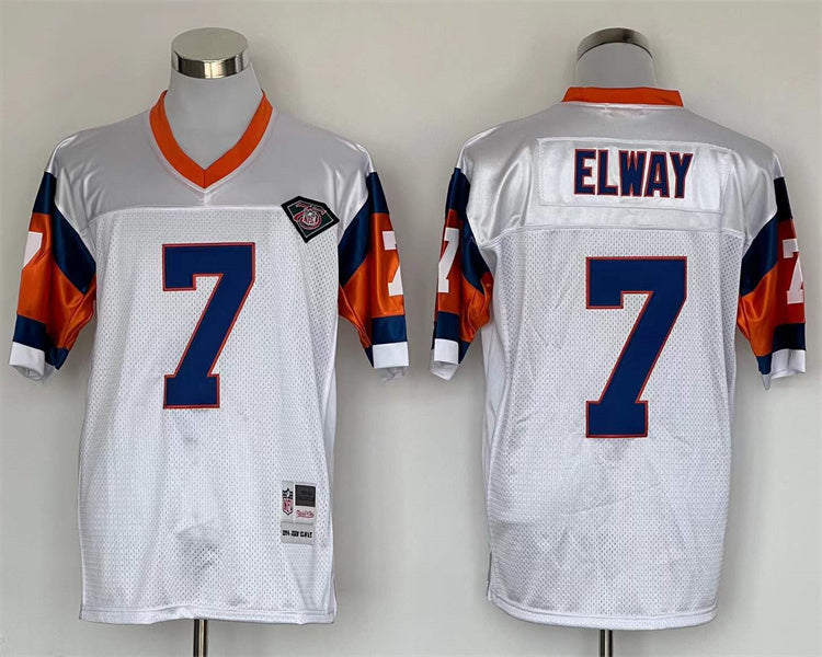 Men's Denver Broncos John Elway White Legacy Replica Jersey1