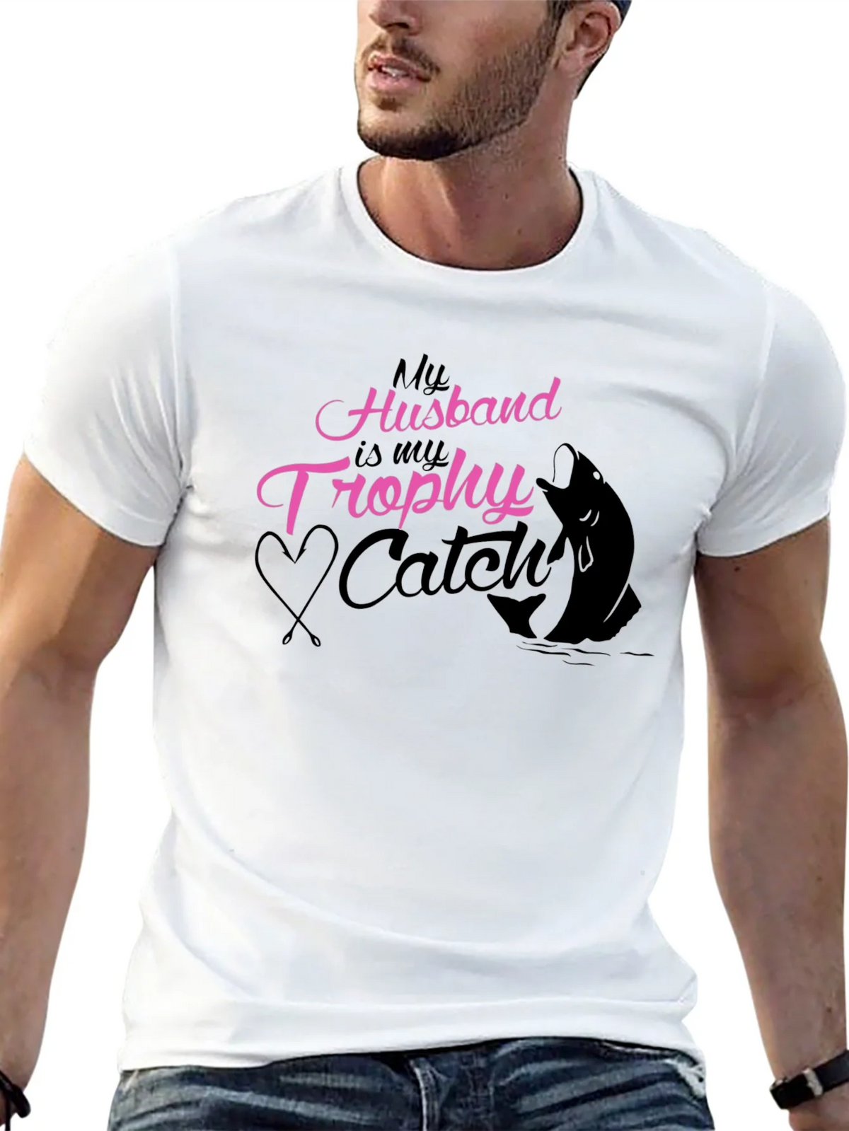 Husband Trophy Catch Fishing T-Shirt