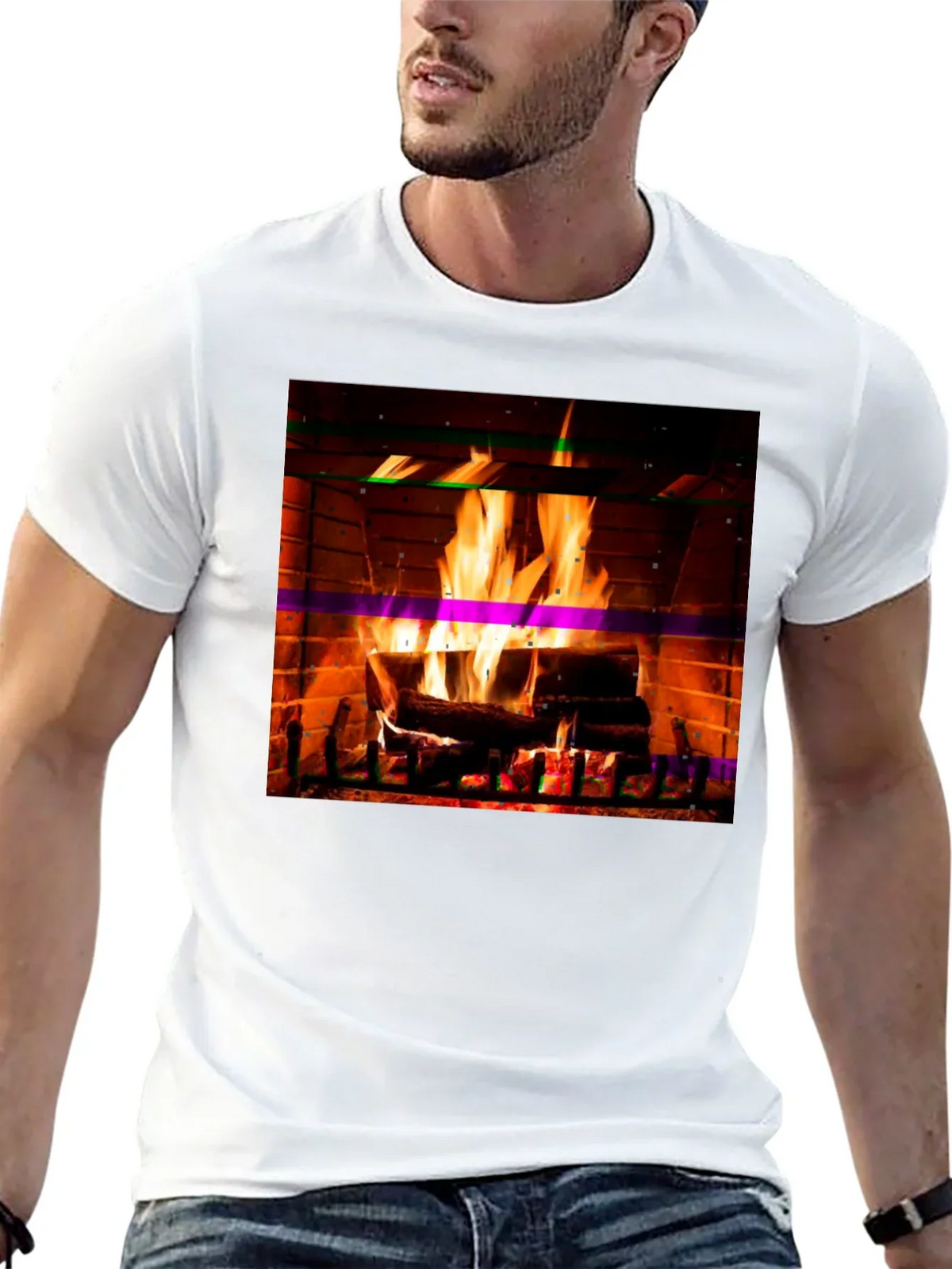 Cozy Fireplace Graphic T-Shirt