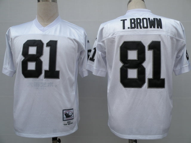 Men's Oakland Raiders Tim Brown White Legacy Replica Jersey1