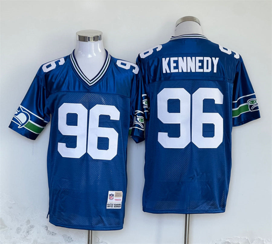 Men's Seattle Seahawks Cortez Kennedy Royal Legacy Replica Jersey1