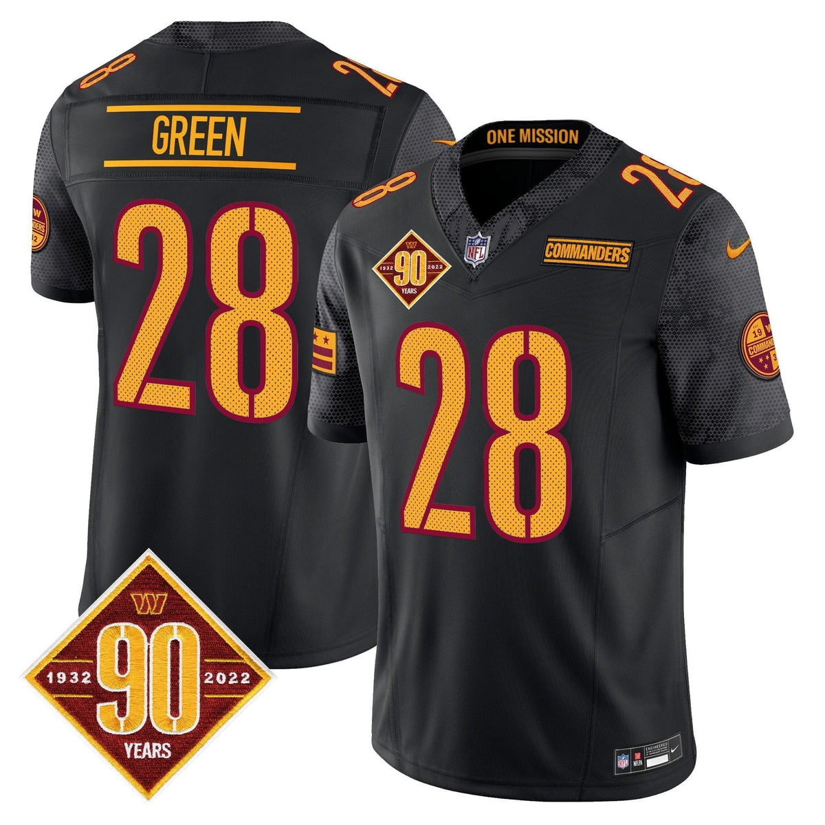 Mens Washington Commanders 90th Anniversary Vapor Limited Jersey V4 All Stitched