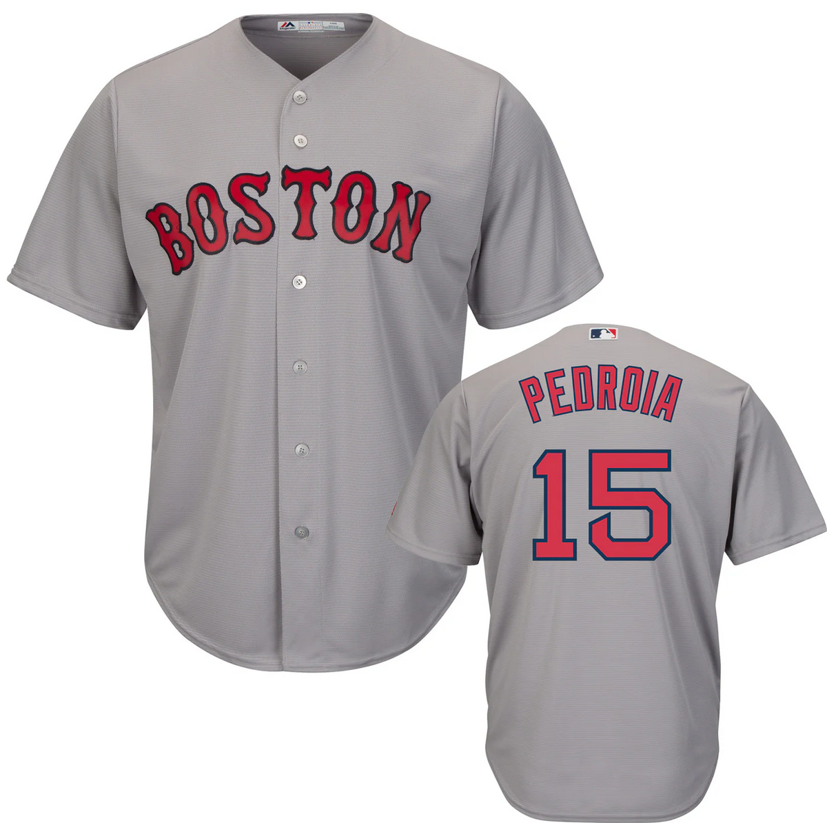 Dustin Pedroia Red Sox Men's Road Gray Flex Base Collection Player Jersey
