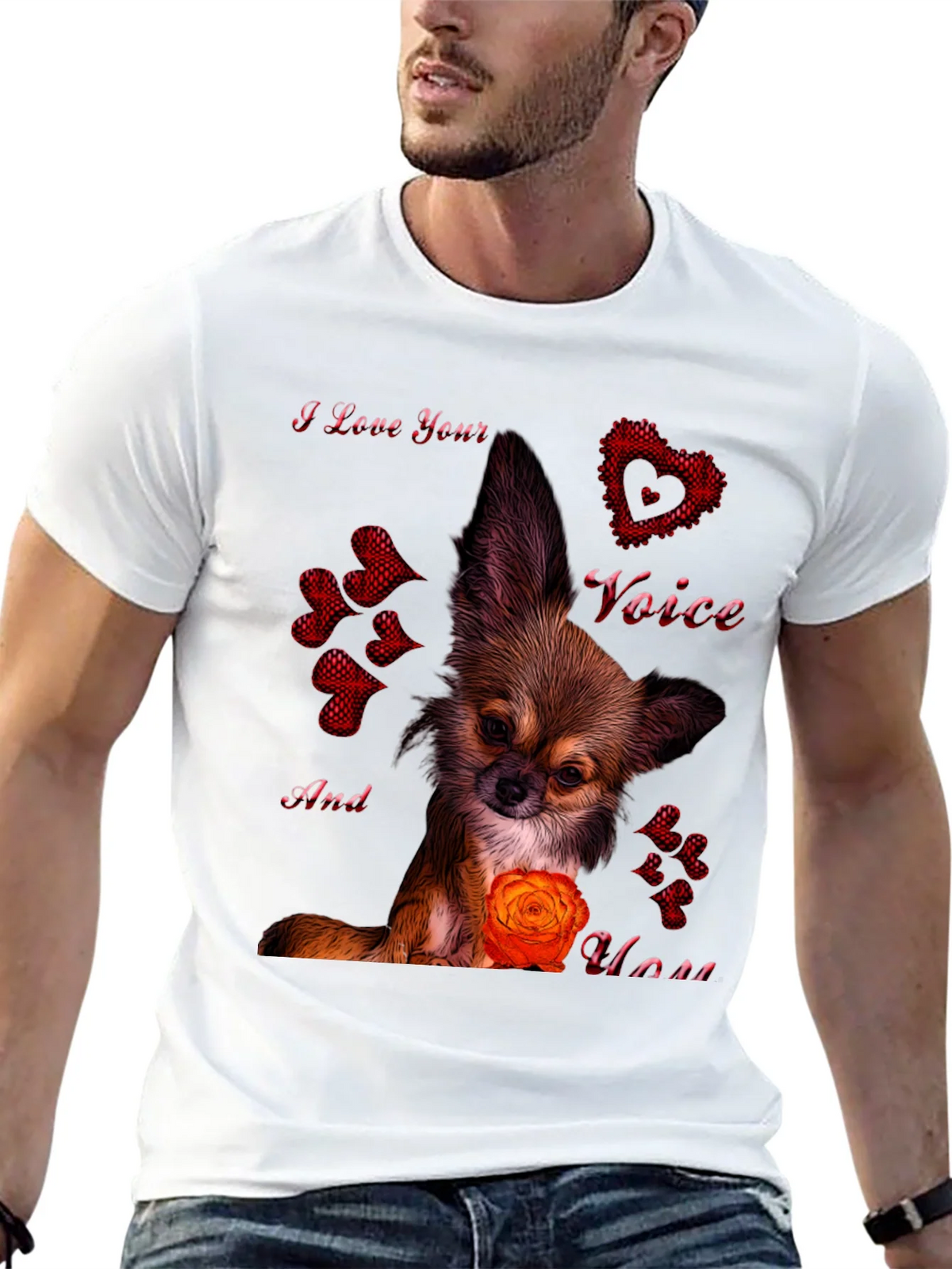 I Love Your Voice Chihuahua Graphic Tee