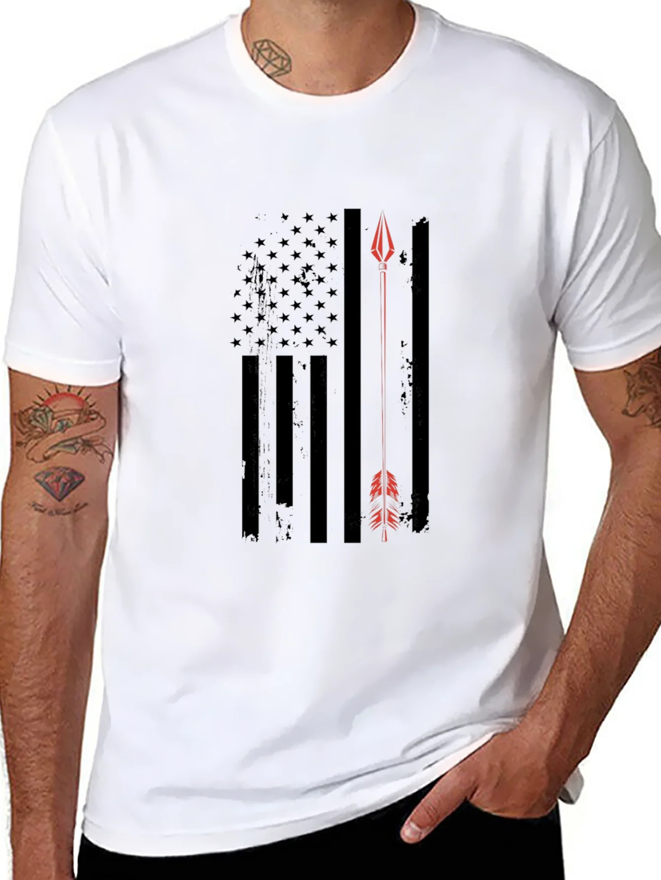 American Flag Arrow T-Shirt - Patriotic Design