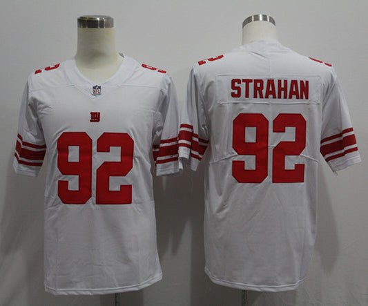 Men's New York Giants Michael Strahan #92 White Game Retired Player Jersey1