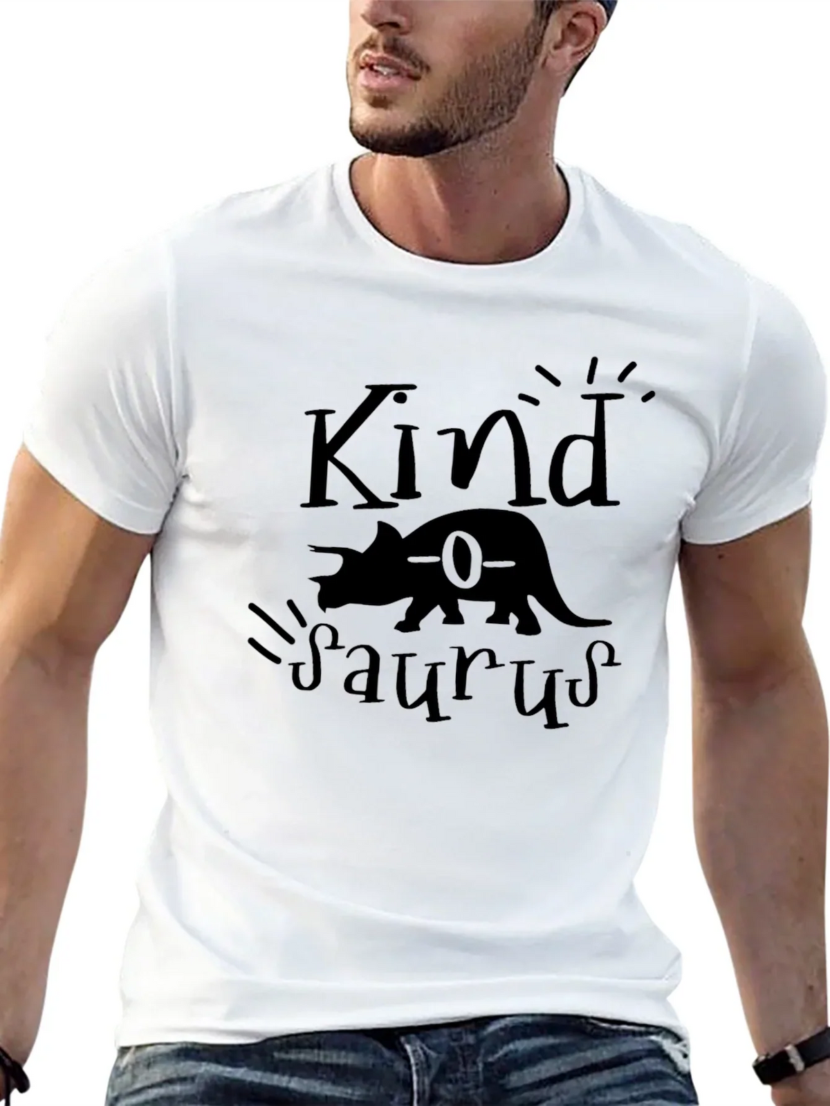 Kindasaurus Black Graphic Tee - Dinosaur Lovers T-Shirt