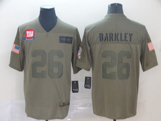 Men's New York Giants Saquon Barkley #26 Brown Game Jersey1