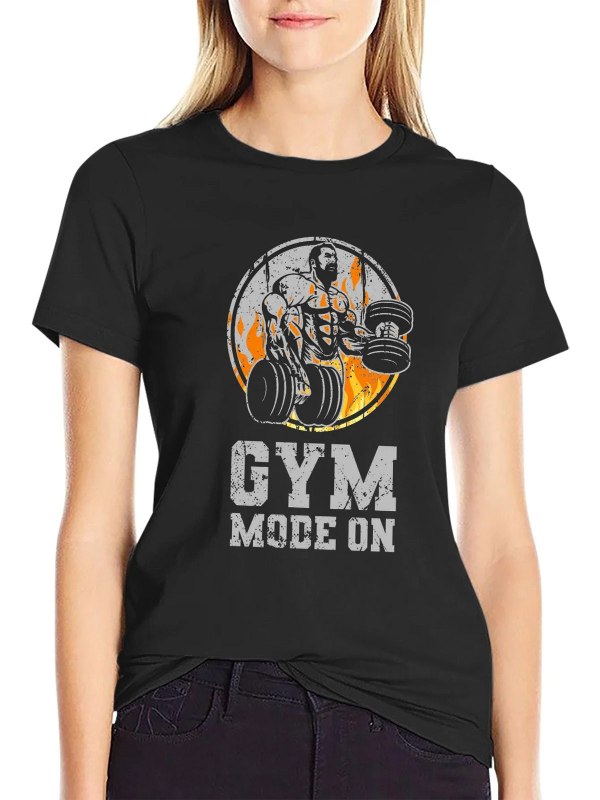 Gym Mode On Black T-Shirt