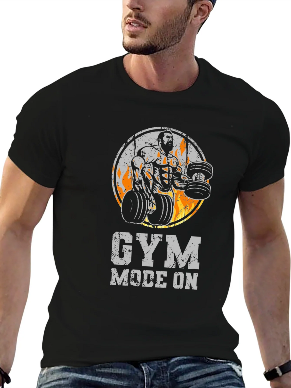 Gym Mode On Black T-Shirt