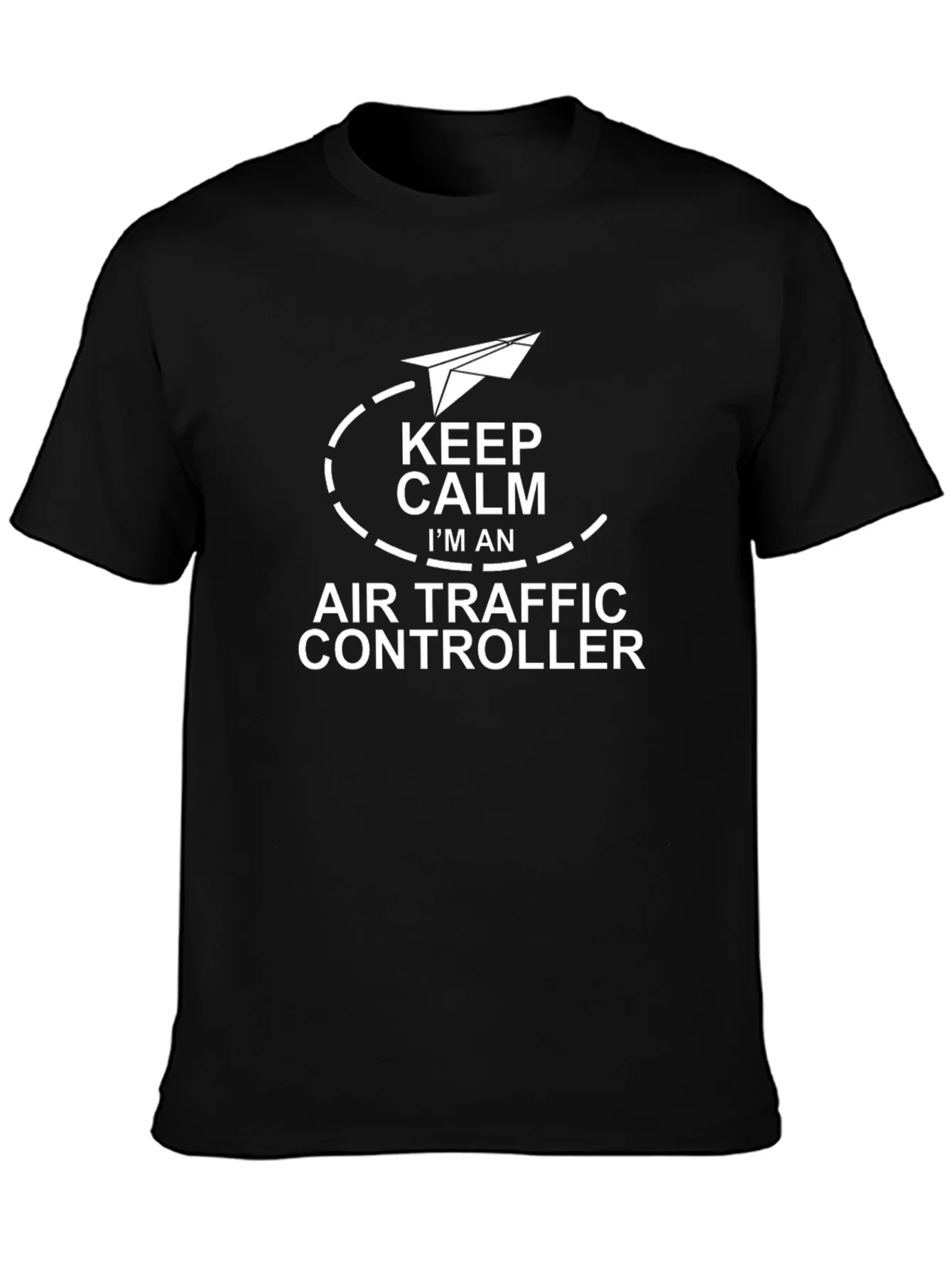 Keep Calm Air Traffic Controller Black T-Shirt