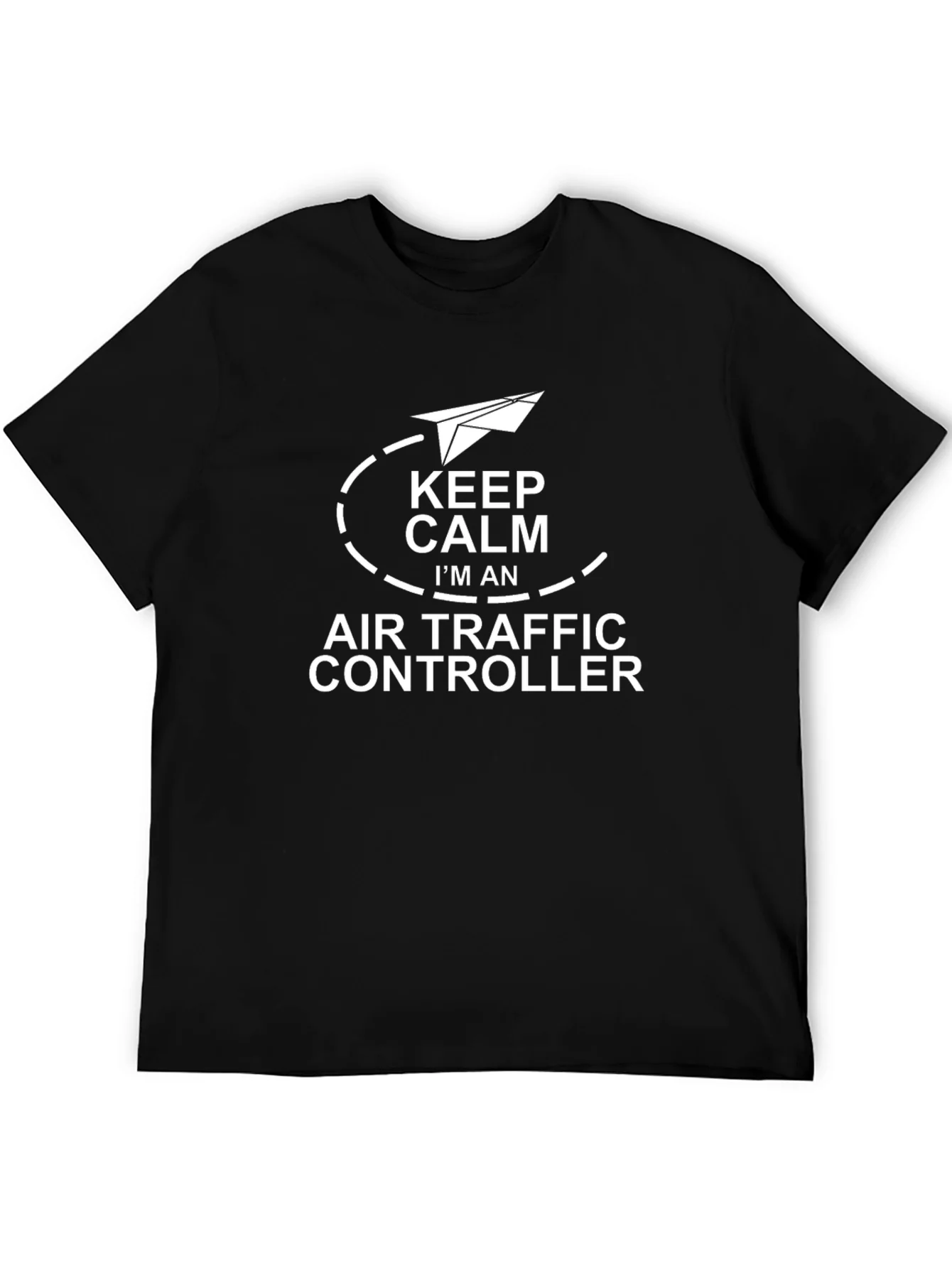 Keep Calm Air Traffic Controller Black T-Shirt