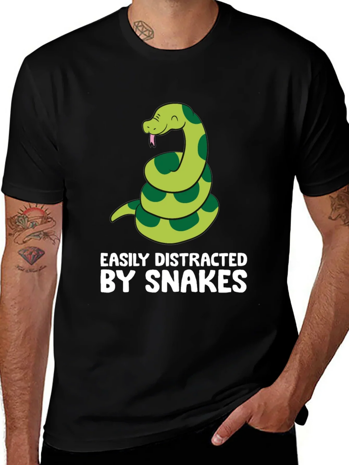 Easily Distracted By Snakes Graphic T-Shirt