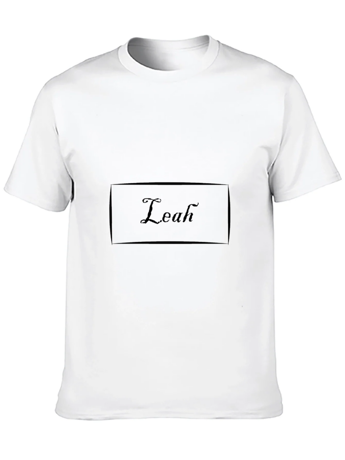 Personalized Leah Black Cotton T-Shirt