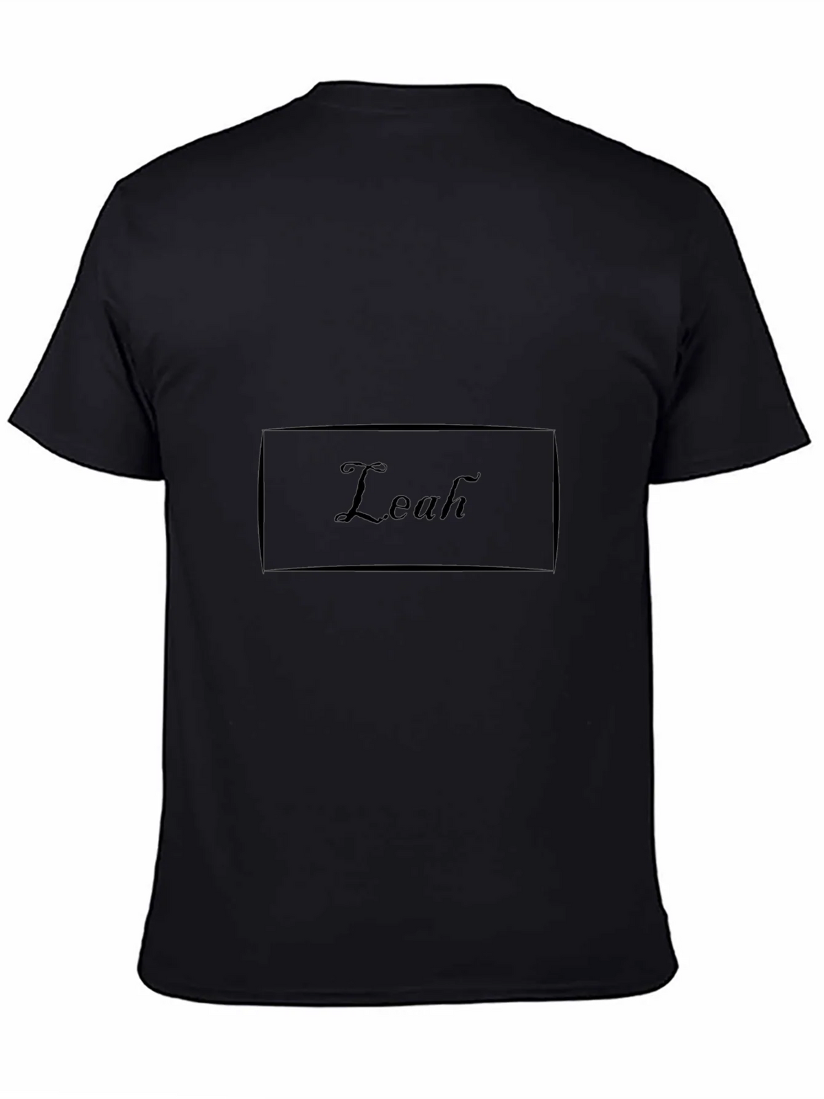 Personalized Leah Black Cotton T-Shirt