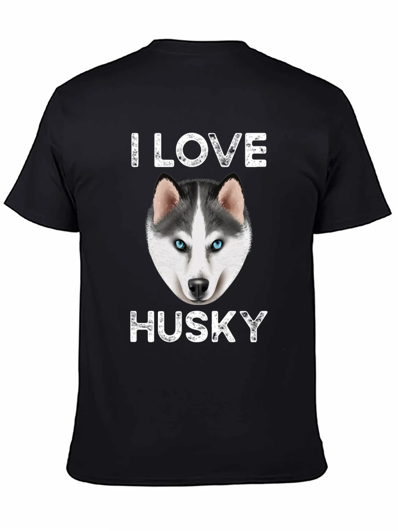 I Love Husky Graphic T-Shirt - Black