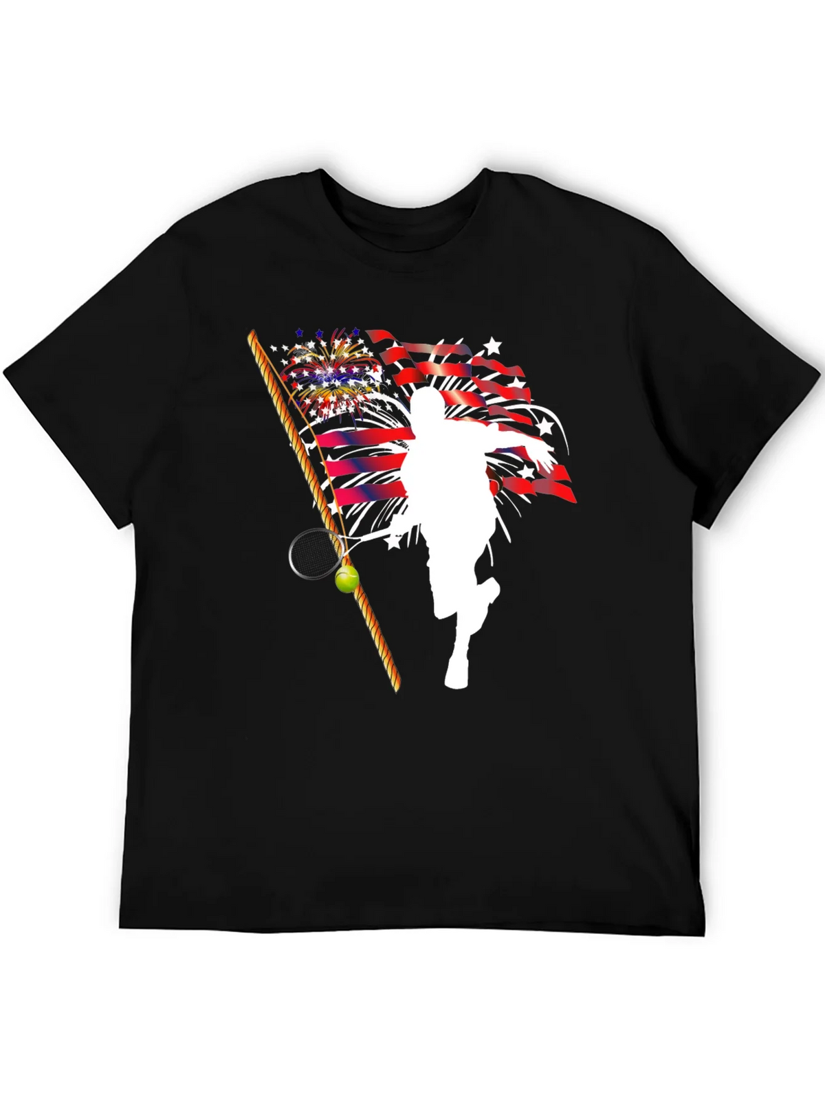 Patriotic Tennis Player Graphic T-Shirt
