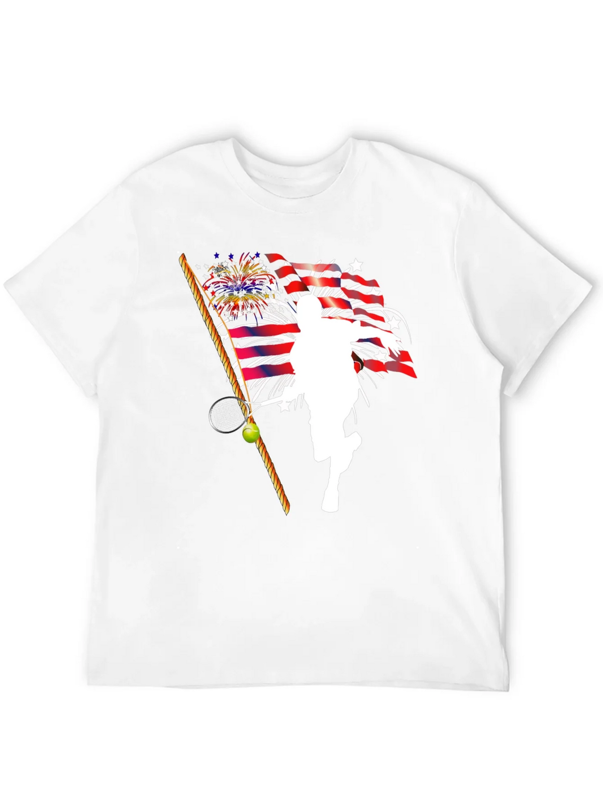 Patriotic Tennis Player Graphic T-Shirt