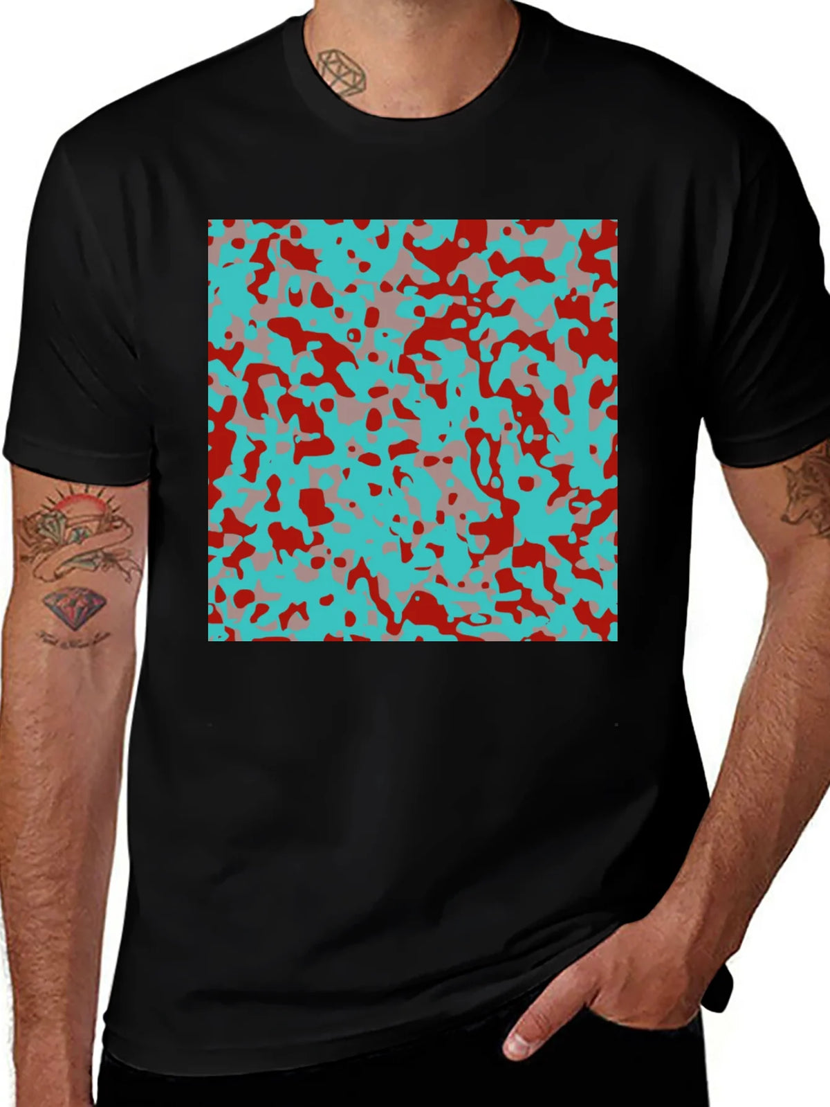 Urban Camo Print Black T-Shirt