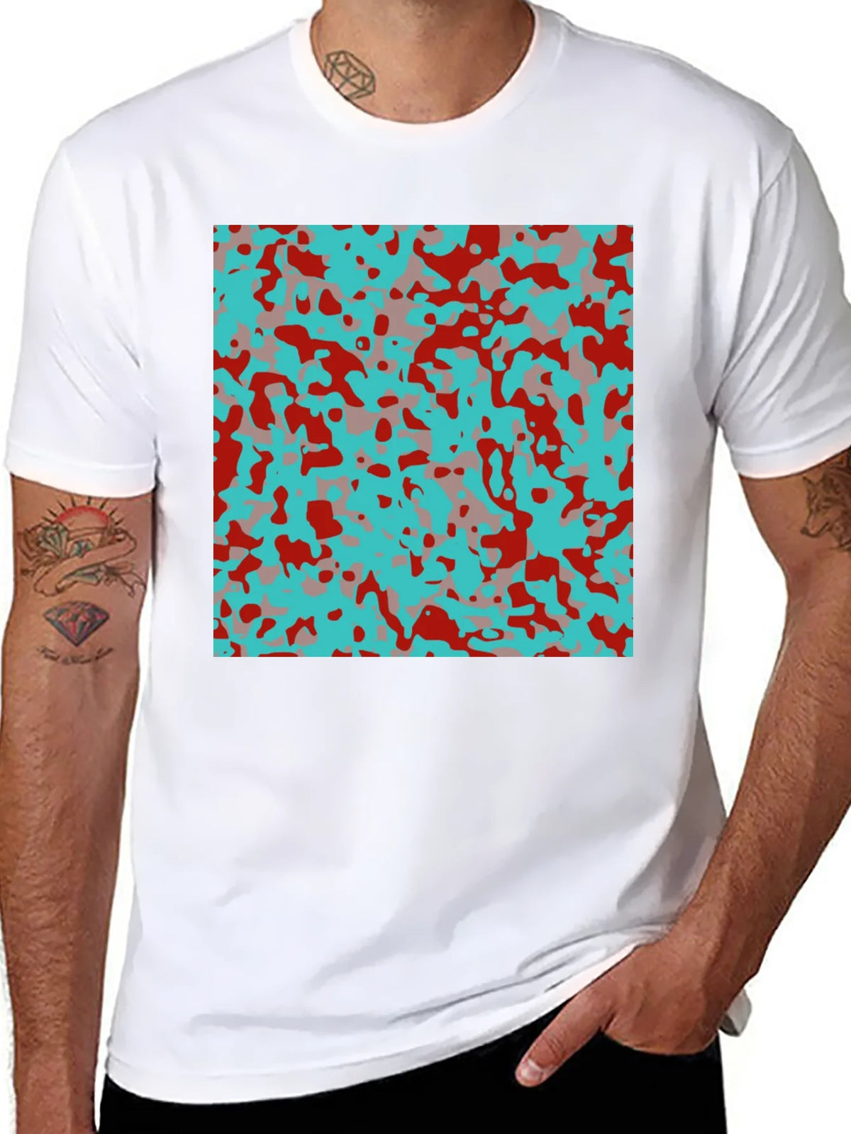 Urban Camo Print Black T-Shirt