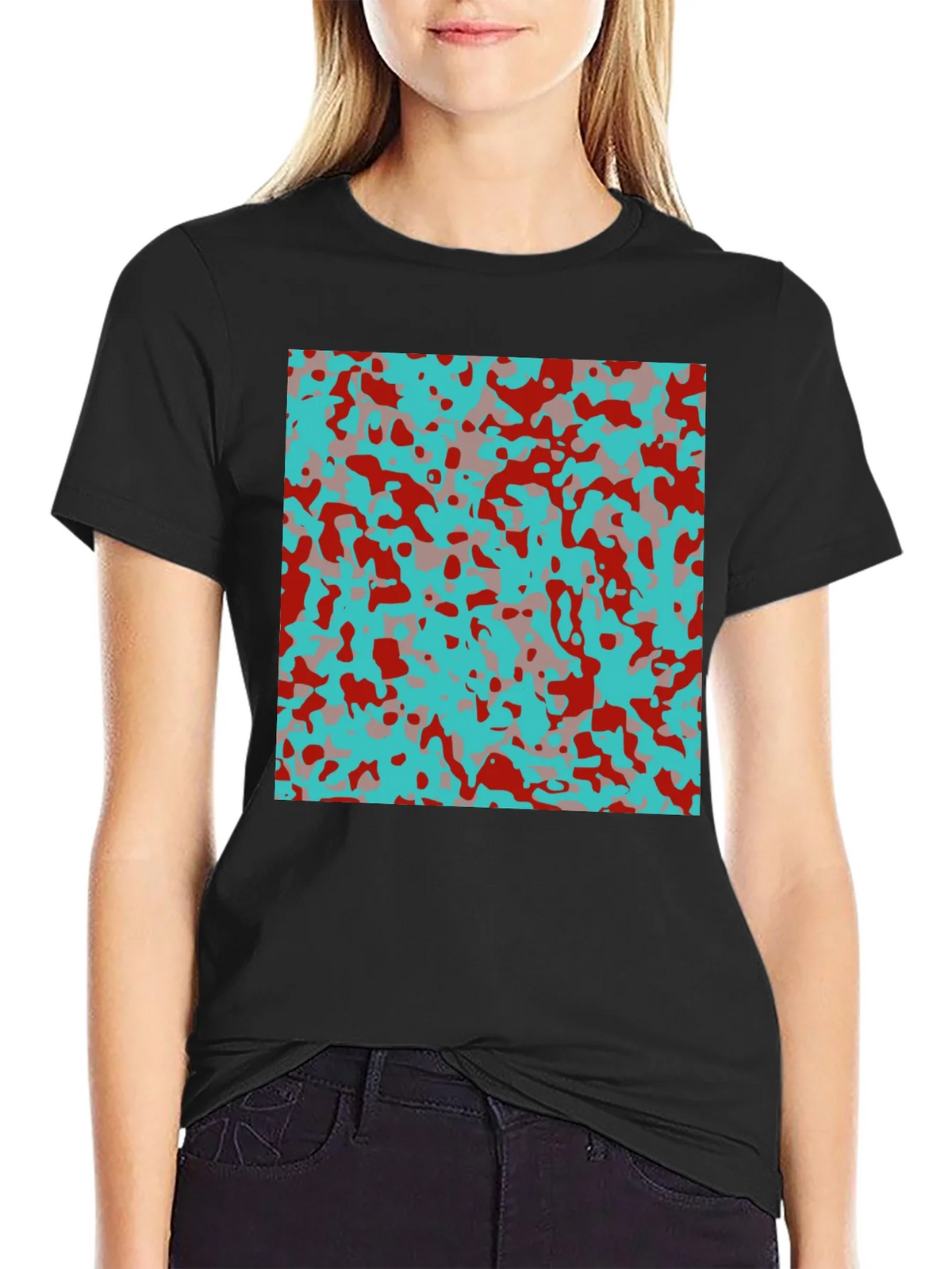 Urban Camo Print Black T-Shirt