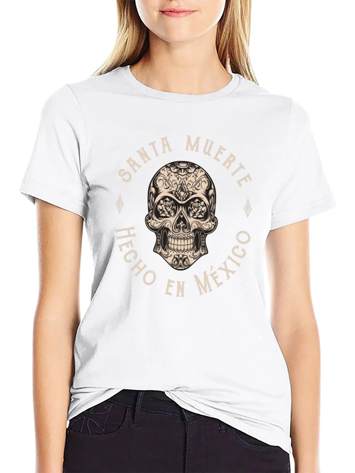 Santa Muerte Skull T-Shirt - Hecho en Mexico
