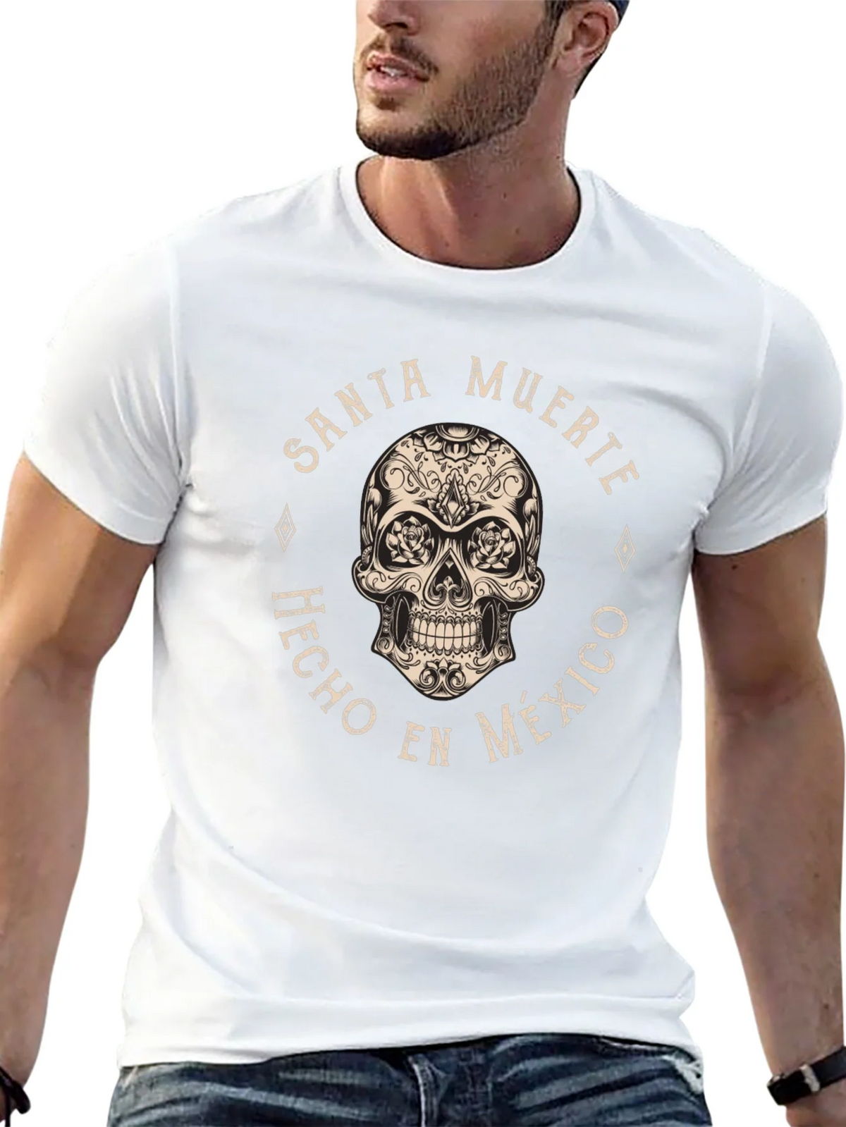 Santa Muerte Skull T-Shirt - Hecho en Mexico