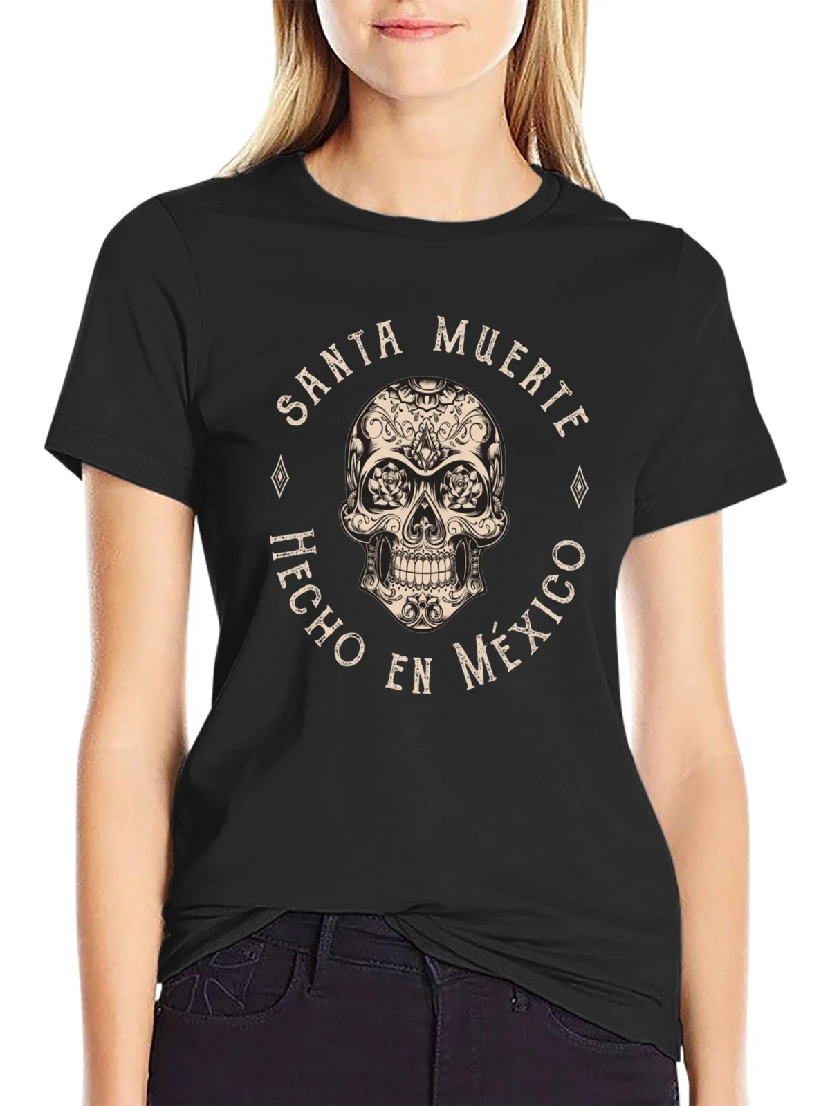 Santa Muerte Skull T-Shirt - Hecho en Mexico