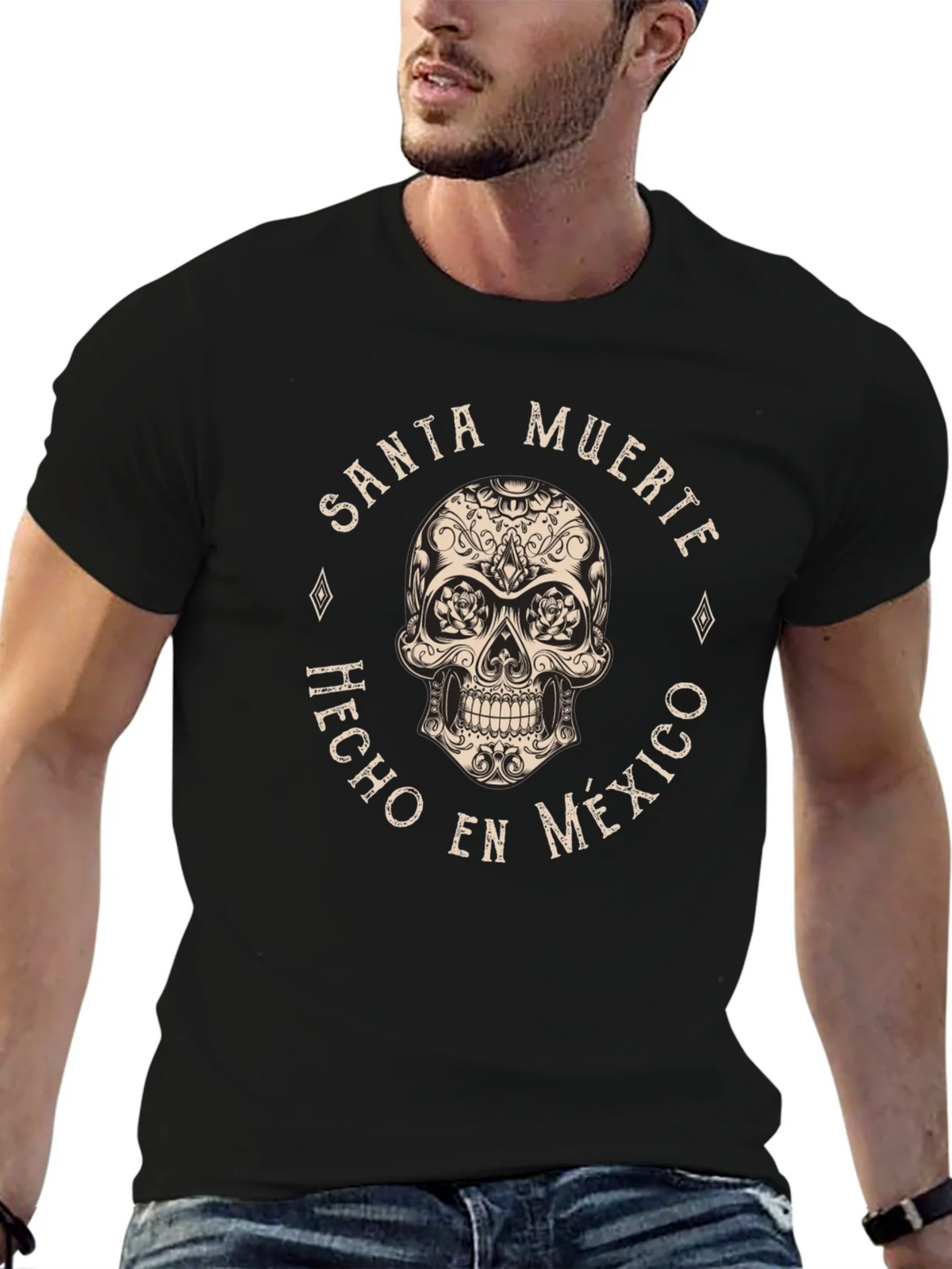 Santa Muerte Skull T-Shirt - Hecho en Mexico