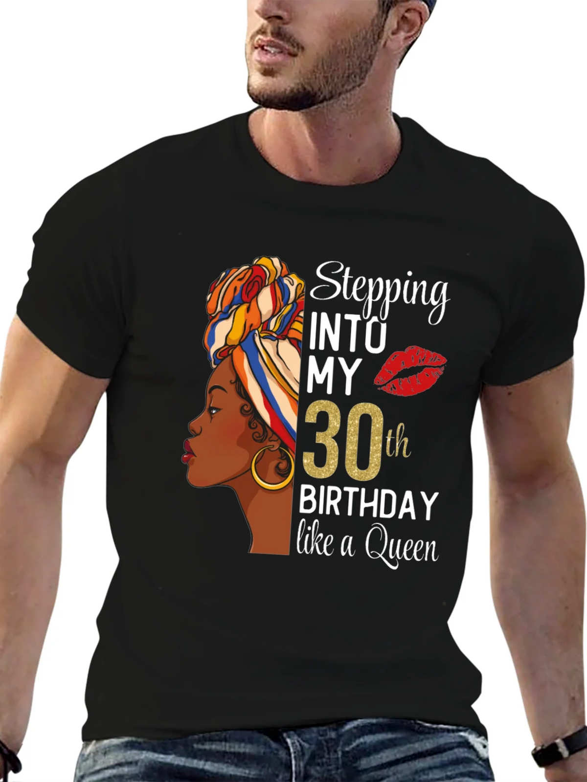 Stepping Into My 30th Birthday Queen T-Shirt
