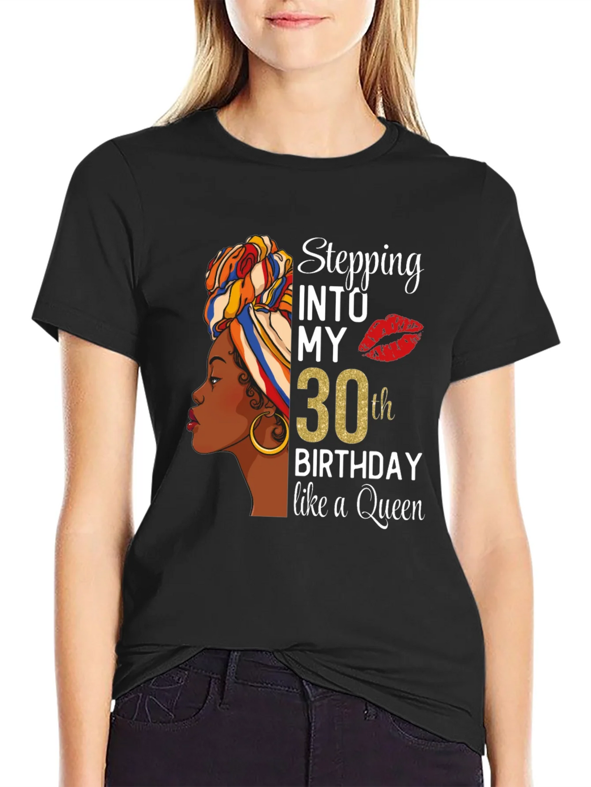 Stepping Into My 30th Birthday Queen T-Shirt