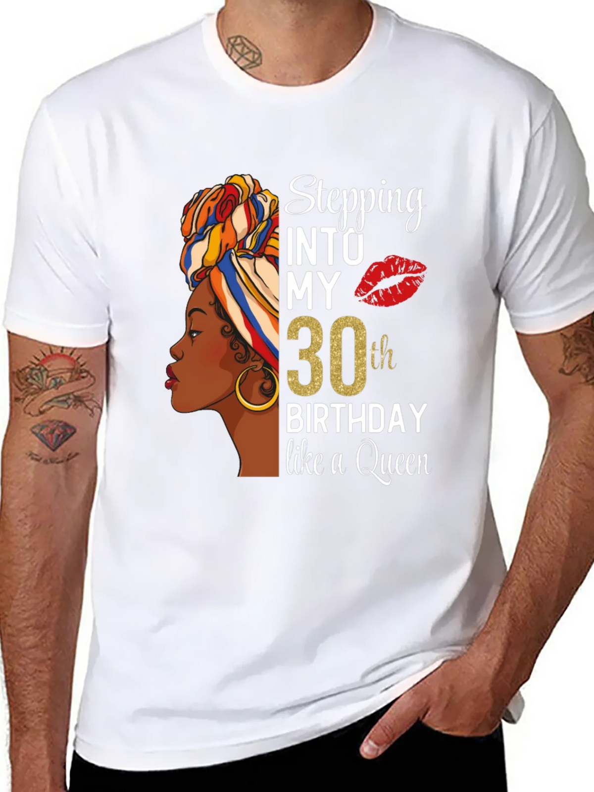 Stepping Into My 30th Birthday Queen T-Shirt