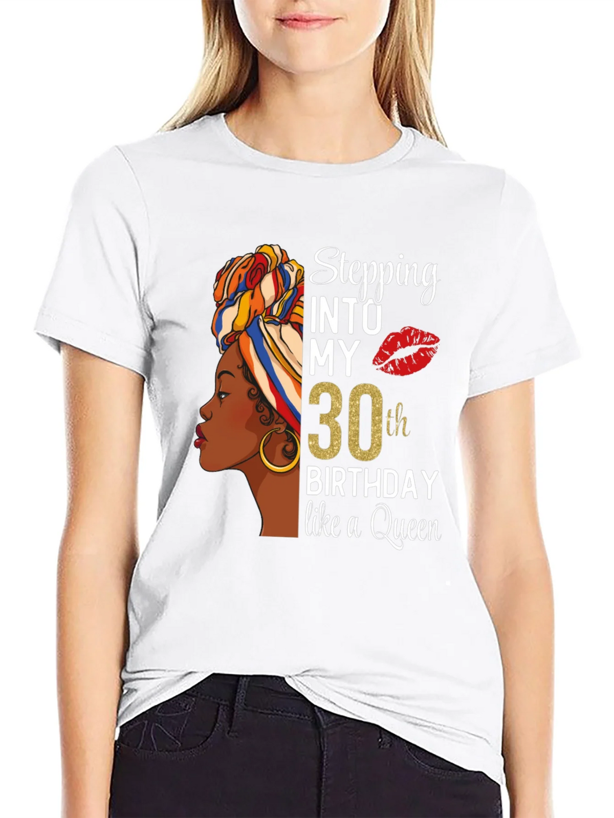 Stepping Into My 30th Birthday Queen T-Shirt