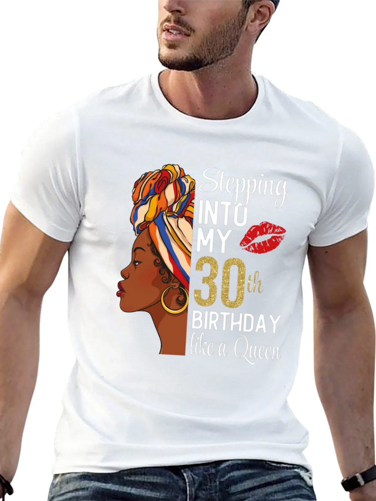 Stepping Into My 30th Birthday Queen T-Shirt