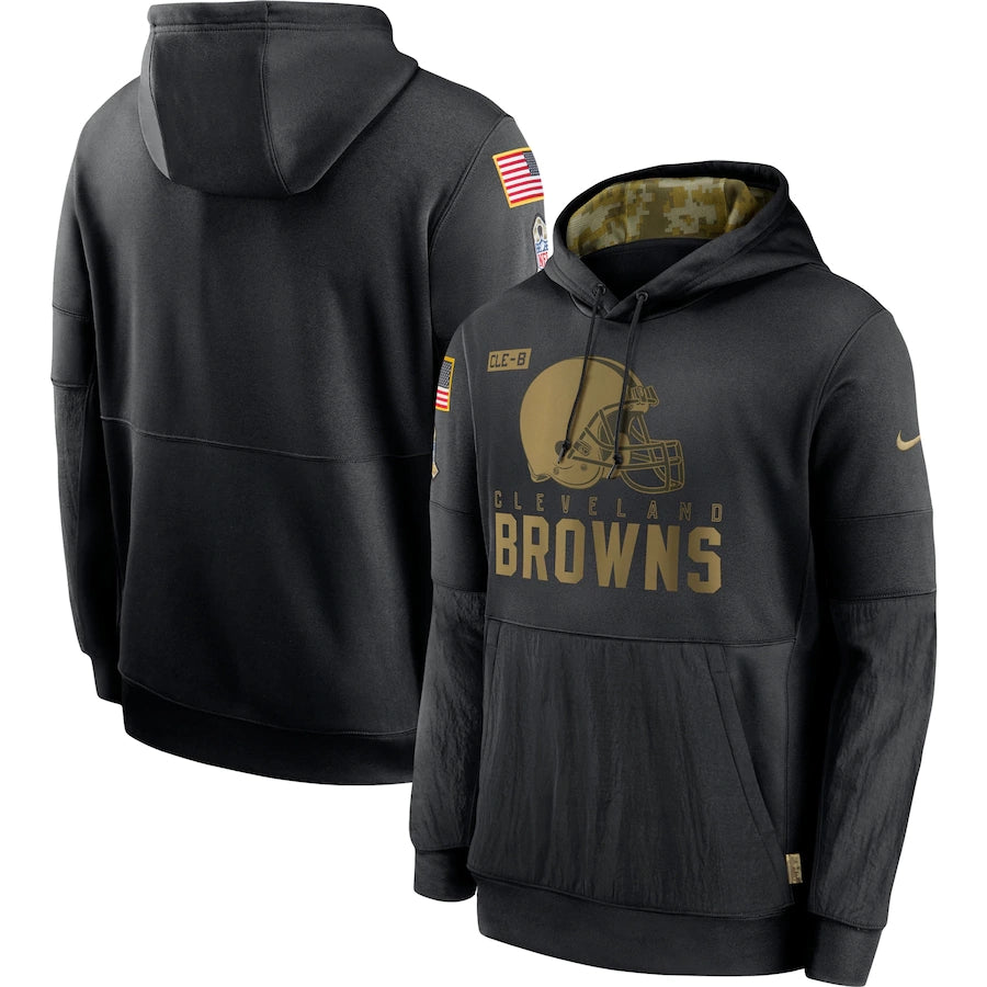 Men's Cleveland Browns NFL 2020 Salute to Service Hoodie1 Black