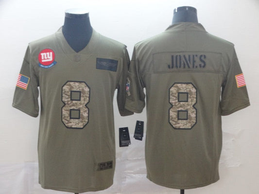 Men's New York Giants Daniel Jones #8 Brown Player Game Jersey1