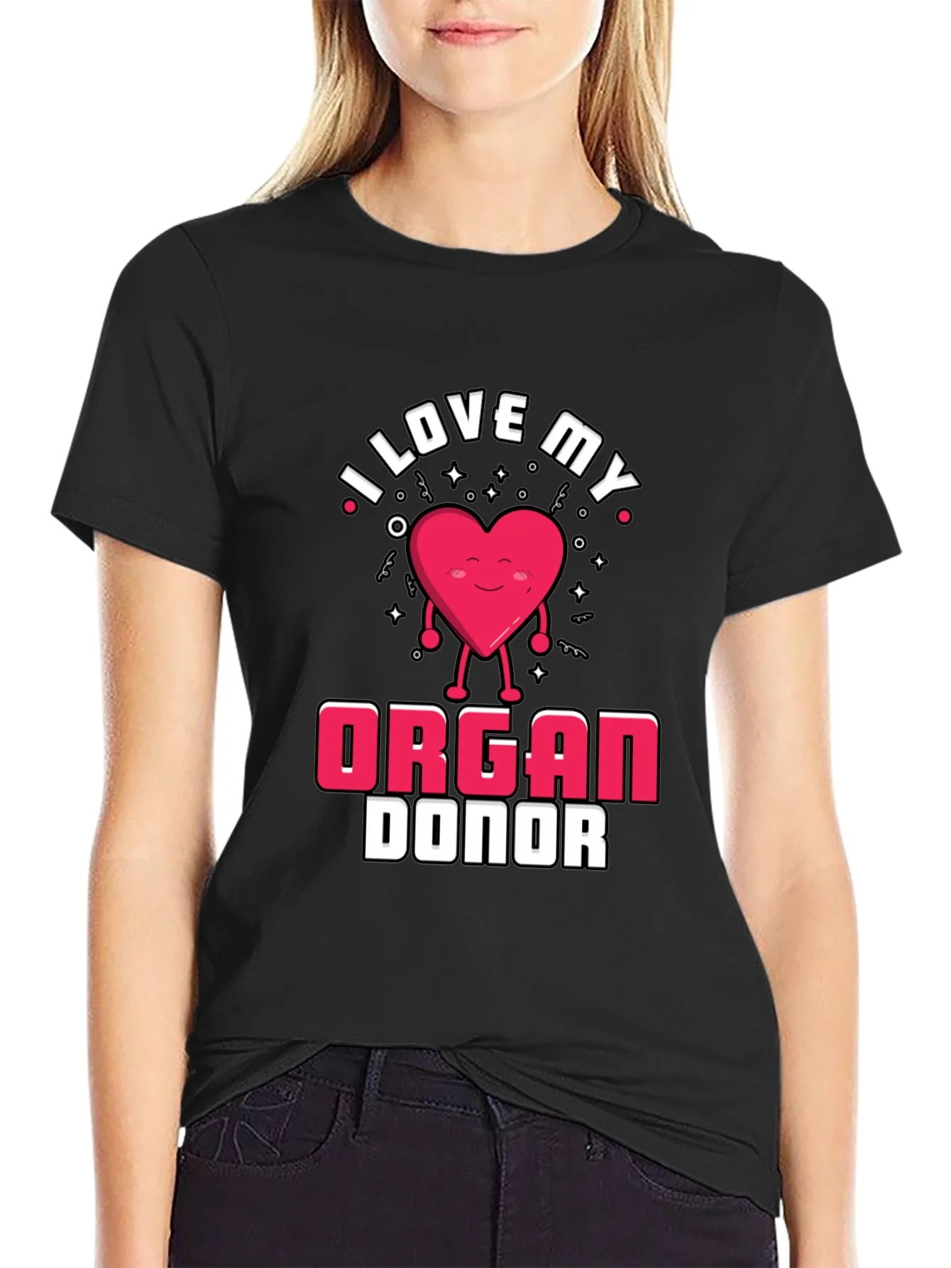 I Love My Organ Donor Black T-Shirt