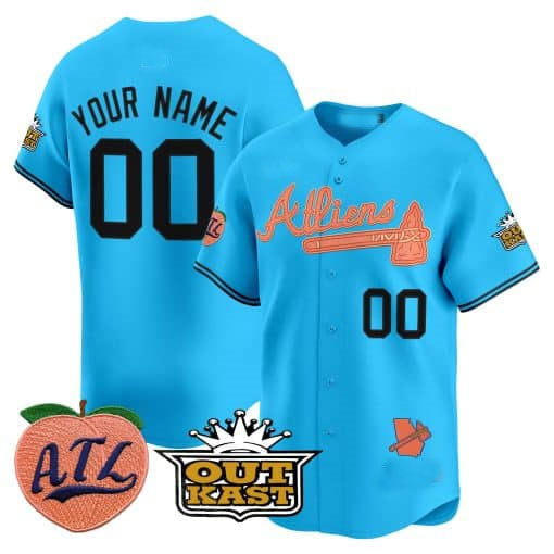 Custom A.Braves Atliens & Peach Vapor Premier Limited ¨C All Stitched Baseball Jerseys