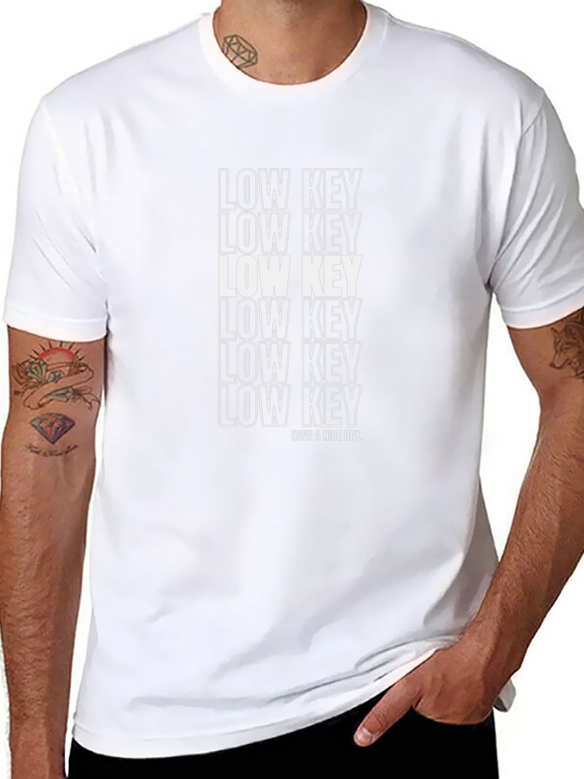 Low Key Graphic Print Black T-Shirt