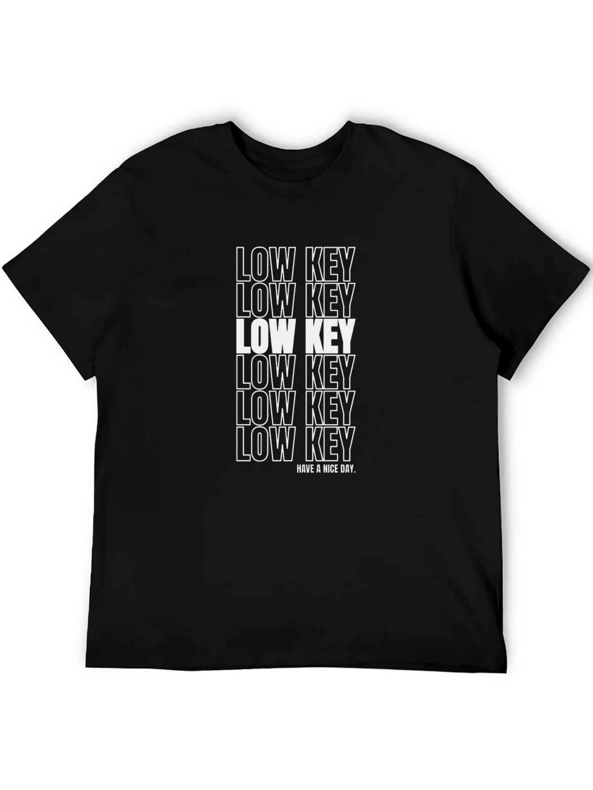 Low Key Graphic Print Black T-Shirt
