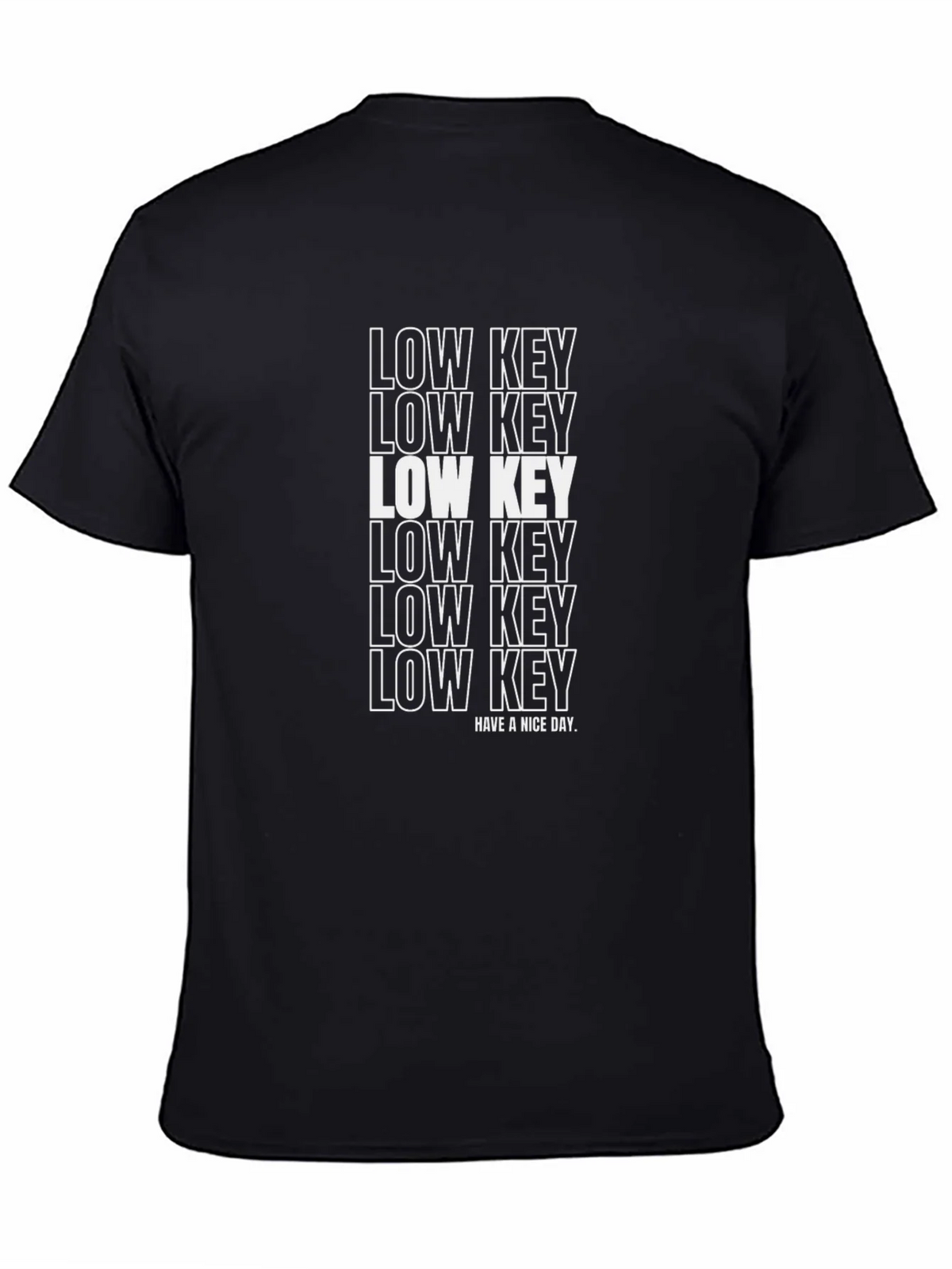Low Key Graphic Print Black T-Shirt
