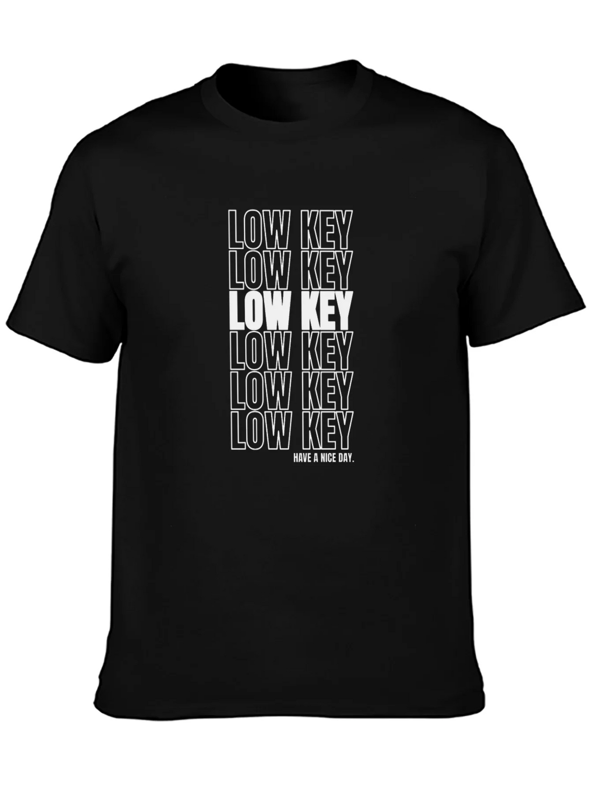 Low Key Graphic Print Black T-Shirt